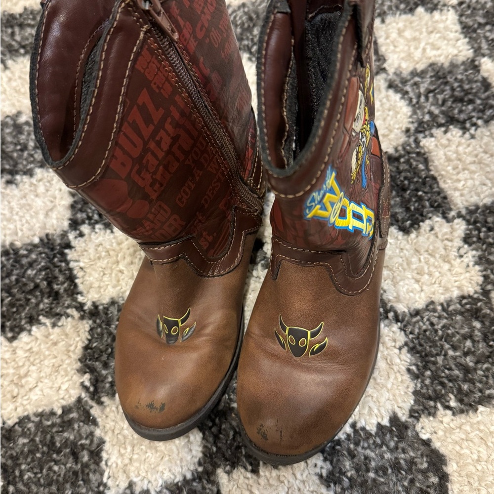 Sheriff Woody Brown Cowboy Boots Kids Zip Up Disney - Picture 3 of 6